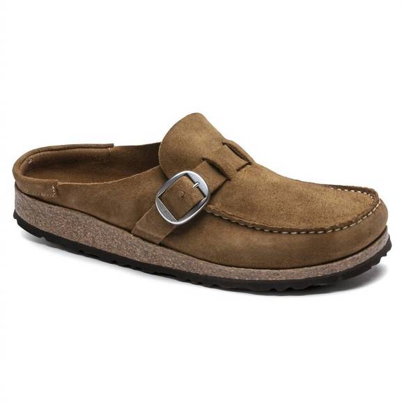 NEW BIRKENSTOCK women's buckley regular in tea suede - Picture 1 of 7